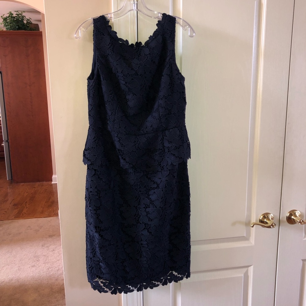 Talbots Navy Blue Lace Dress Size 6
